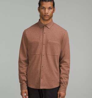Lululemon Soft Knit Overshirt Men's Brown Long Sleeve Snap Button